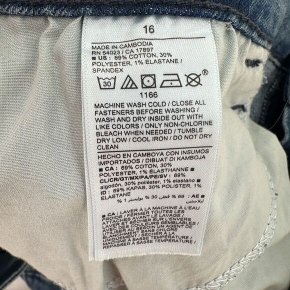 Old Navy Sz 16 High Rise Straight Leg Boyfriend Blue Jeans Stretch Curvy Casual - Picture 7 of 9